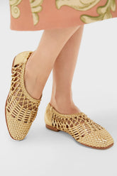 Gold Open Weave Ballet Flats